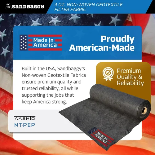 Vista 2 de Sandbaggy - Rollo de tela geotextil no tejida de alta resistencia, fabricado en Estados Unidos, barrera ligera contra malezas, protección UV