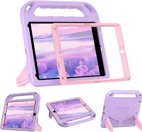 Vista 12 de BMOUO Funda para niños para iPad 9.7 2018/2017/iPad Air 2/1/Pro 9.7 - Protector de pantalla integrado con mango a prueba de golpes, funda