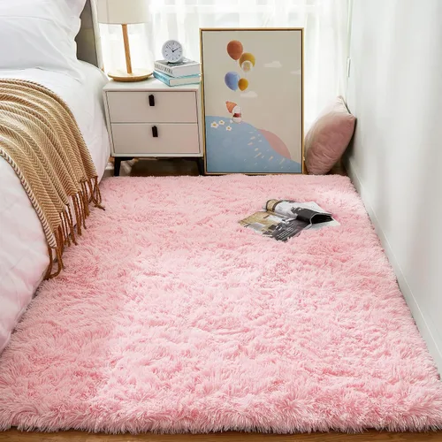 Vista 57 de Ophanie - Alfombras para sala de estar, antideslizante y suave, de felpa grandes y peludas para dormitorio, peludas para niños y niñas, decoración