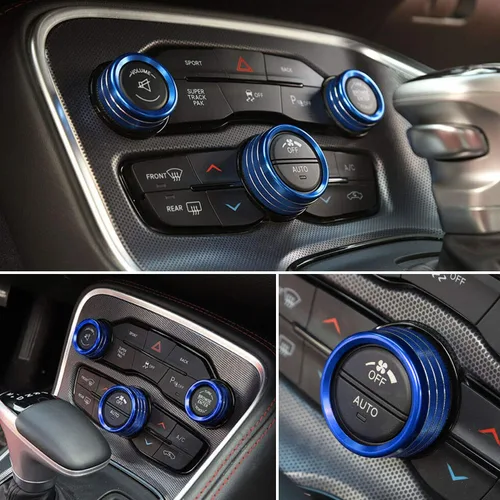 Vista 5 de Para Dodge Challenger Charger 2015-2024 Accesorios Interiores Decoración Volante Paletas de Cambio Extendidas Cubierta de Moldura+Interruptor