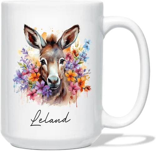 Vista 7 de Taza de café de oso – Regalo personalizado para amantes, taza de té de animales salvajes con flores, regalo de cerámica personalizado para amantes