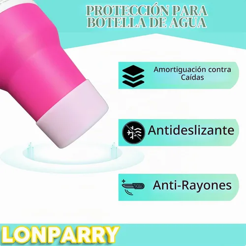 Vista 2 de Paquete de 2 botas de silicona para Stanley Cup 30oz 40oz y Stanley IceFlow Rosa ahumado claro
