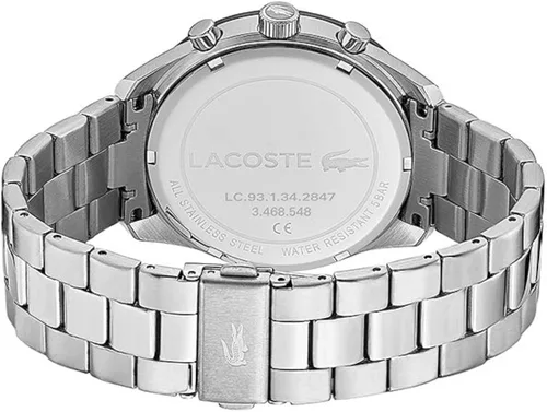 Vista 3 de Lacoste Boston - Reloj de cuarzo para hombre con correa de acero inoxidable plateado 20 modelo 2011079 plateado Reloj de cuarzo cronógrafo