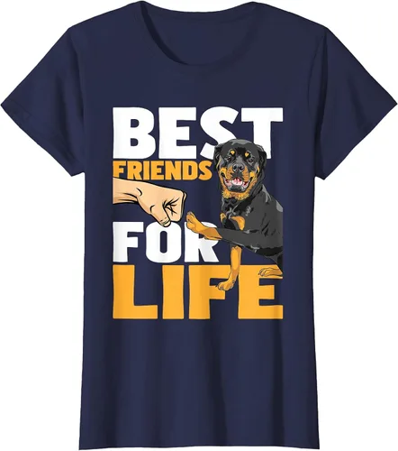 Vista 82 de Best Friends for Life - Rottweiler Animal Dog Lover Breeder T-Shirt