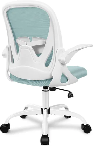 Vista 9 de Primy Silla de Oficina Ergonómica Silla de Escritorio con Reposabrazos Abatibles Silla de Escritorio Giratoria de Malla Transpirable para Negro