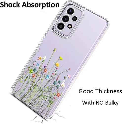 Vista 6 de Unov Funda diseñada para Galaxy A52 / A52s, funda transparente para teléfono con [patrón antideslizante en relieve], protección delgada a prueba