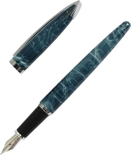 Vista 3 de XIAOYU Jinhao - Pluma estilográfica con convertidor de recarga de tinta, punta media, color azul