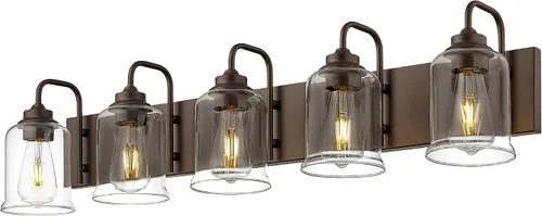 Vista 28 de zeyu Accesorios de Iluminación para Baño en Bronce Aceitado, Lámpara de Tocador de Baño de 2 Luces, Apliques de Pared Estilo Granja de 12.5 Pulgadas