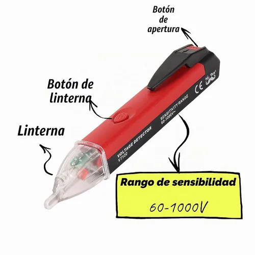 Vista 5 de Mr. Pen Probador de voltaje, detector de voltaje de CA sin contacto, pluma probadora eléctrica, rojo y negro Tester Electric, Electric Tester Pen
