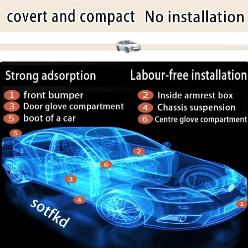 Vista 2 de Paquete de 2 rastreadores GPS sin suscripción para vehículos, dispositivo de seguimiento de automóvil oculto para vehículos, dispositivo rastreador