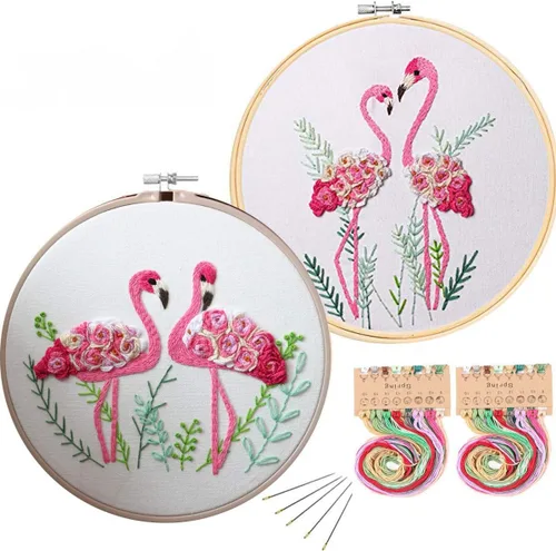 Vista 8 de Konrisa Kit de Bordado Estampado con Patrón Floral DIY Kits de Punto de Cruz para Adultos Flores Plantas Kit de Iniciación de Bordado con Hilo