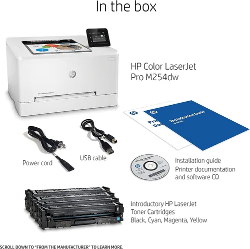 Vista 5 de Impresora láser inalámbrica a color HP LaserJet Pro M254DW