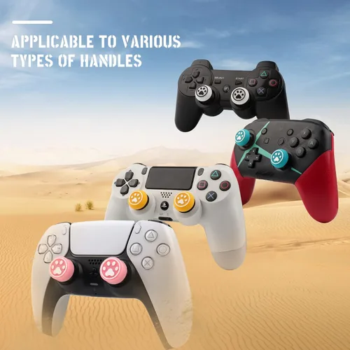 Vista 6 de 6 Pcs Cute Thumb Grip Button Cap Compatible with Playstation 5 (PS5), Playstation 4 (PS4), Xbox One, Xbox Series XS, Nintendo Switch Pro Controller