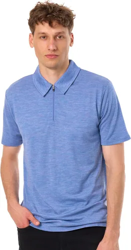 Vista 8 de 100% Merino Wool Polo Shirt Men - Quarter Zip Long and Short Sleeve Black