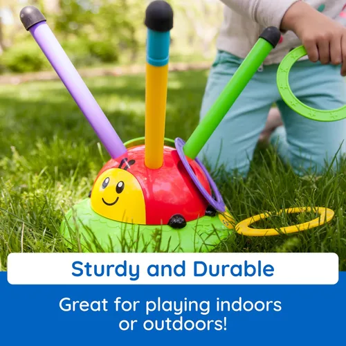 Vista 4 de Fat Brain Toys Salto y lanzamiento musical 2 en 1, juegos activos para interiores y exteriores para niños a partir de 4 años, juguetes divertidos