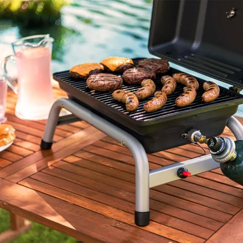 Vista 9 de Parrilla de gas propano portátil Charbroil de 1 quemador, negra – 17402049