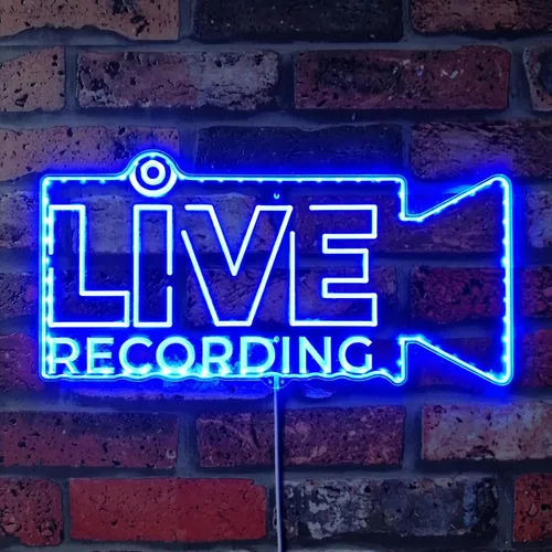 Vista 5 de ADVPRO Grabación en vivo en el aire RGB Dynamic Glam LED Sign - Forma de corte a borde - Decoración de pared inteligente 3D - Iluminación dinámica