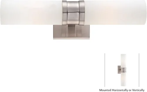Vista 2 de Minka Lavery Aplique de pared 4462-84 reversible 120 W (18 pulgadas de alto x 4 pulgadas de ancho) accesorio de tocador de baño, níquel satinado