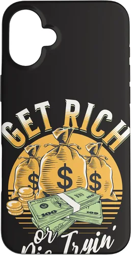 Vista 23 de Funda de dinero millonario para iPhone 12/12 Pro Get Rich or Die Trying Cash Hustle