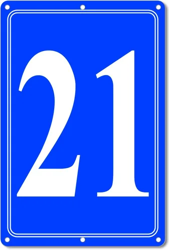 Vista 8 de Premium Aluminum Number Signs, Metal 12" X 8" Blue Numbered Sign Outdoor for Parking Lots, Floor, Dock, Court, Aisle, Field, High Visibility, No
