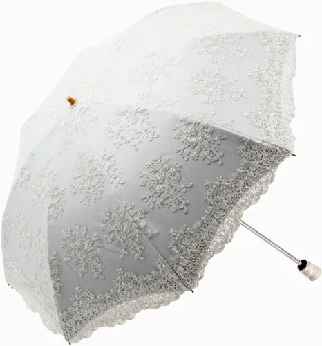 Vista 17 de Honeystore Sombrilla de viaje de encaje plegable anti-uv paraguas bordado a prueba de viento 2 Plegables Negro
