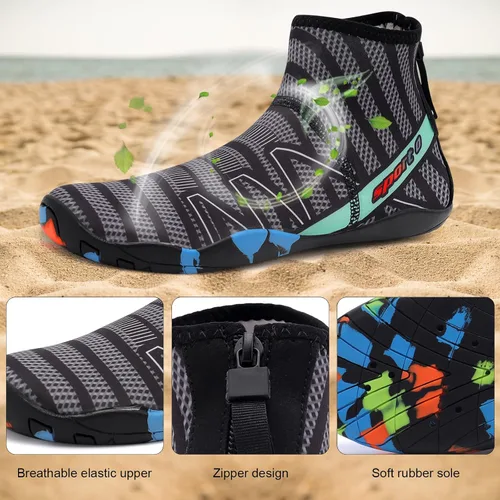 Vista 6 de Padgene Zapatos de agua de piel descalza, calcetines para hombres y mujeres, zapatos deportivos acuáticos unisex para natación, yoga, playa, correr