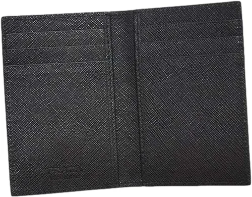 Vista 2 de Prada Tarjetero vertical de cuero Saffiano para hombre color negro 2MC101 Negro - Cartera plegable