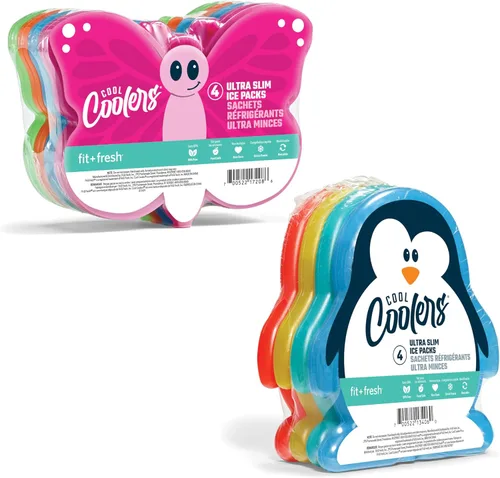 Vista 20 de Cool Coolers Kids Shaped Ice Packs for Lunch Boxes - Reusable Slim Ice Packs for Kids Lunch Box, Freezer Packs for Bento Boxes, Long Lasting, BPA