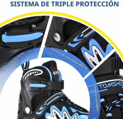 Vista 4 de TOMSHOO Kids Roller Blades Adjustable Inline Skates