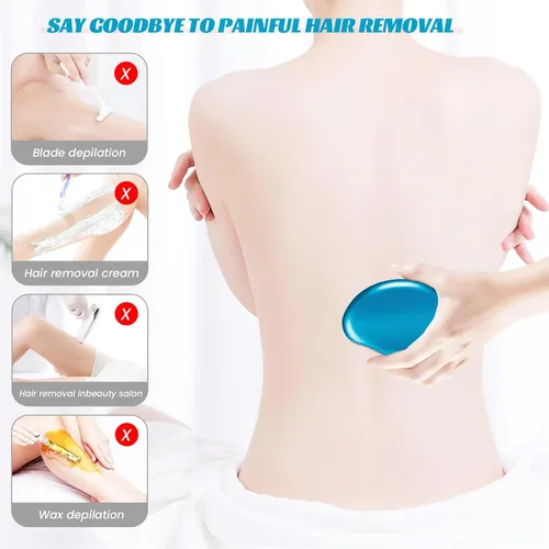 Vista 9 de Borrador de pelo de cristal para mujer, borrador reutilizable para el cabello, removedor de pelo de cristal, borrador de pelo para mujeres
