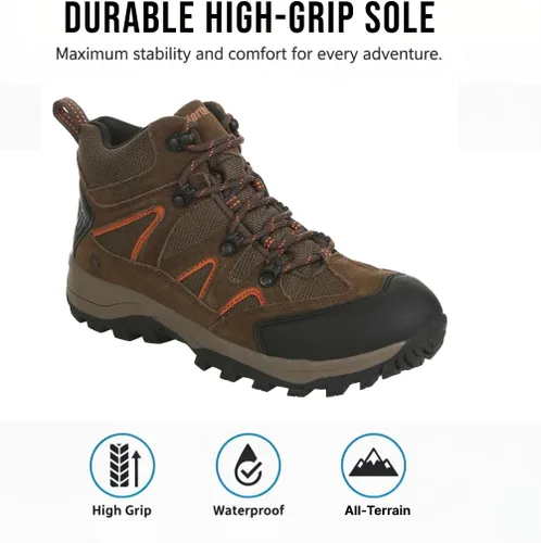 Vista 2 de Northside Botas de senderismo impermeables de cuero para hombre Snohomish, bronceado, miel, bronceado (TanDark Honey), 11.5