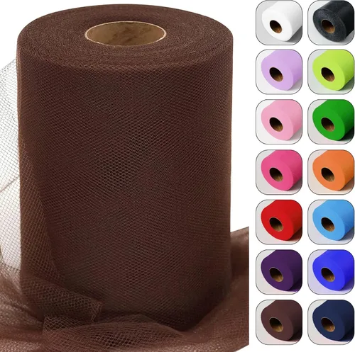 Vista 42 de Rollos de tela de tul verde ácido de 6 pulgadas por 100 yardas (300 pies) Cinta de tul para tutú, falda, envoltorio de regalo, decoración de boda