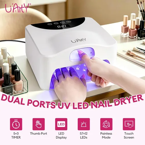 Vista 2 de Lámpara de uñas LED UV con ranura para el pulgar, luz de doble puerto 60W U