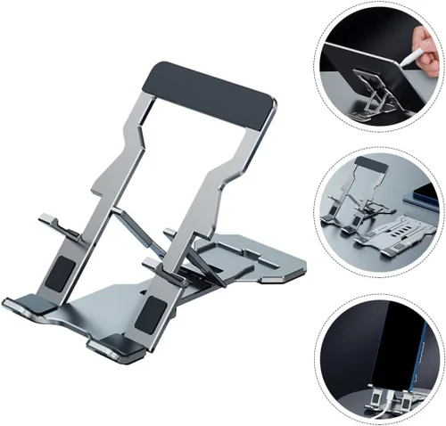 Vista 5 de Gatuida Soporte ajustable para teléfono celular, soporte para tableta, soporte plegable para teléfono móvil, soporte para teléfono de escritorio
