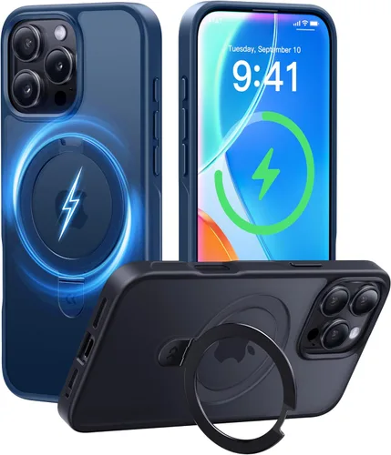 Vista 54 de CASEKOO - Funda diseñada para iPhone 14 Pro con soporte magnético invisible [protección contra caídas de grado militar] [compatible con MagSafe]