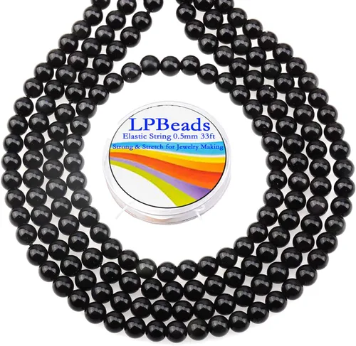 Vista 9 de LPBeads 100 Cuentas de 8mm Cuentas Redondas Naturales de Chakra, Cuentas Sueltas de Piedra Preciosa Redondas para Hacer Joyas con Cordón Elástico