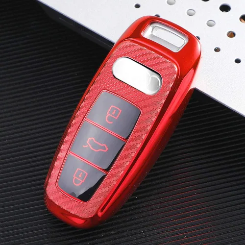 Vista 9 de SANRILY Funda para llavero Audi 2018-2019, carcasa de TPU suave de protección completa compatible con Audi A8 A7 A6 A6L C8 Q8 2020 con control Azul