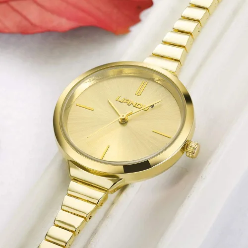 Vista 2 de Weicam Reloj de pulsera de cristal elegante para mujer, conjuntos de reloj analógico de cuarzo