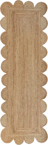 Vista 10 de Alfombra festoneada de yute natural (2 x 3 pies, natural)