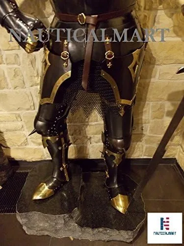 Vista 3 de NauticalMart Caballero medieval gótico completo de armadura con cuernos del siglo XV