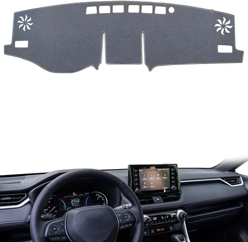 Vista 32 de AUQDD Funda de Cubierta de Tablero Compatible con 2004 2005 2006 2007 2008 2009 2010 Toyota Sienna, Alfombra de Tablero de Franela Negra Negro