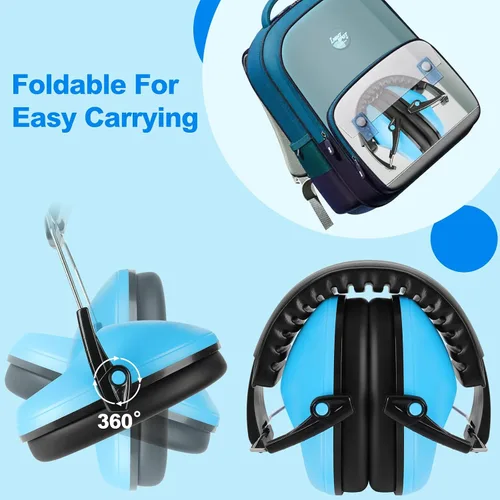 Vista 7 de Floriogra Auriculares con cancelación de ruido para niños/niños pequeños Azul