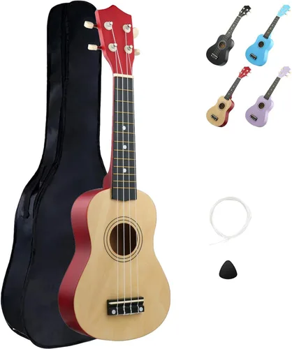 Vista 9 de LXS Ukelele soprano para niños de principiantes - Ukelele guitarra pequeña de 21" con bolsa de concierto, cuerda de reserva, púas y tutorial