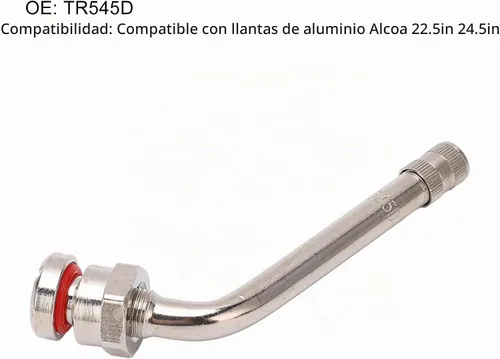 Vista 3 de TR545D Vástago de Válvula de Camión - (Paquete de 10) Vástago de Válvula Curvado a 60 Grados, Vástagos de Válvula de Neumático de Camión Compatibles