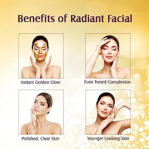 Vista 5 de Kit facial dorado para masaje, crema facial, gel facial, exfoliante facial exclusivo 4 sencillos pasos