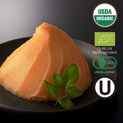 Vista 2 de Yuho Pasta orgánica Shiro Miso 100% soja orgánica, sin OMG, USDA orgánica, sin gluten, kosher, sin conservantes, vegano, 52.8 onzas