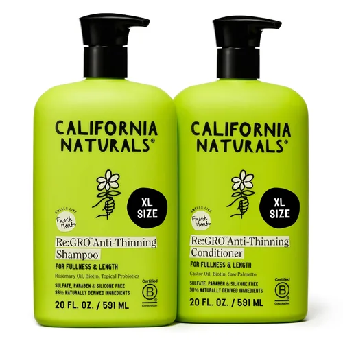 Vista 10 de California Naturals Mens Re:Gro - Juego de champú y acondicionador, antiadelgazamiento y apoyo al crecimiento del cabello, todo tipo de cabello