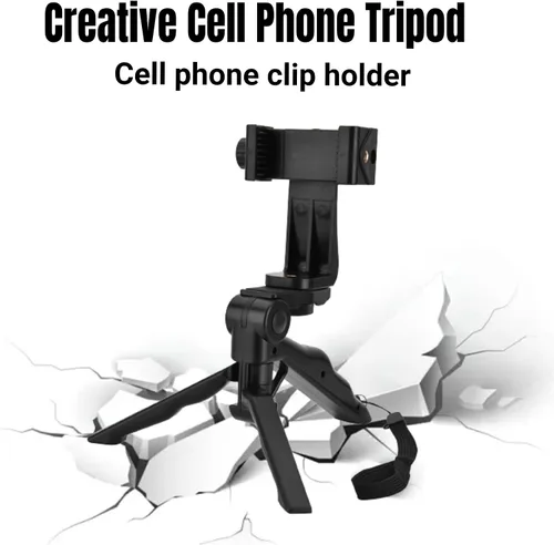 Vista 2 de Soporte de clip para teléfono celular, trípode resistente compatible con iPhone, teléfonos inteligentes, para trípode resistente, para trípode