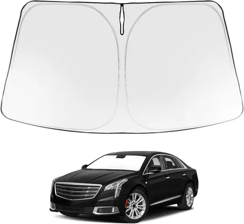 Vista 266 de Proadsy Parasol para parabrisas Rivian R1S 2022-2025 2026 de 4 capas plegable, protector de parasol frontal que bloquea los rayos UV, mantiene