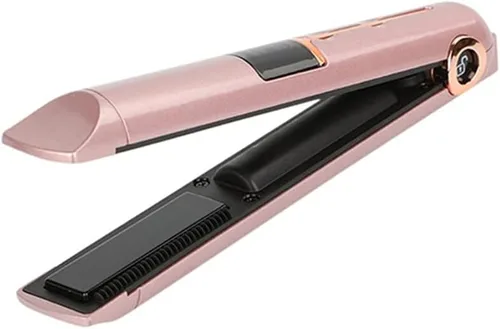 Vista 5 de Yinhing Alisador y rizador de pelo 2 en 1, carga USB inalámbrica, 3 temperaturas ajustables 165 185 205 con pantalla LED, para fino, medio corto